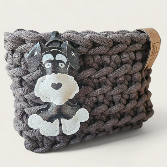 Tassenhanger hond zwart wit