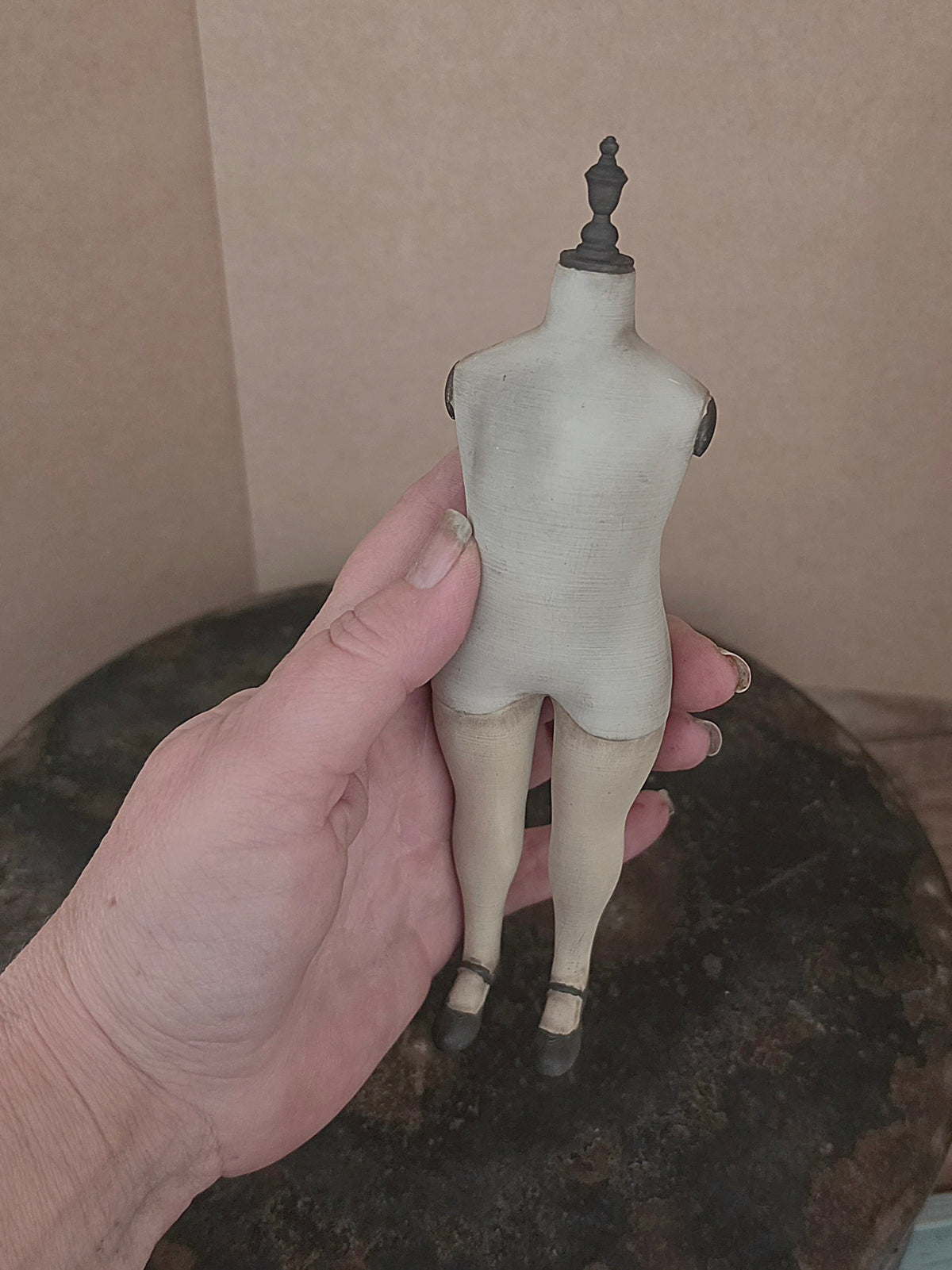 Antique Style Napoleon Doll – Large Cloche Miniature – Vintage Mannequin – Brocante Collectible – 19 cm