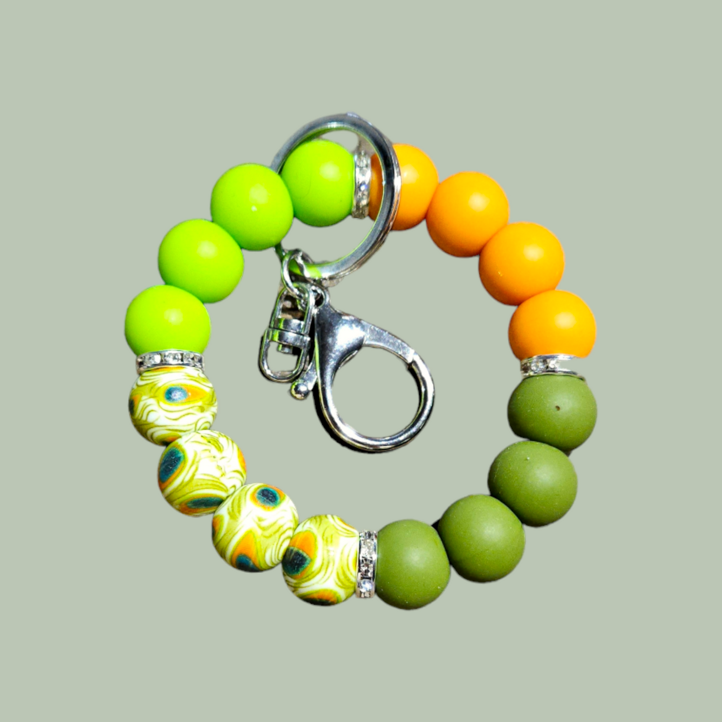 Mini Wristlet Orange/Green
