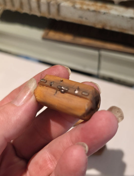 Kleine Miniatuur Dokterstas zonder hengsel – Handbeschilderde Vintage Tas – Brocante Poppenhuis Decoratie