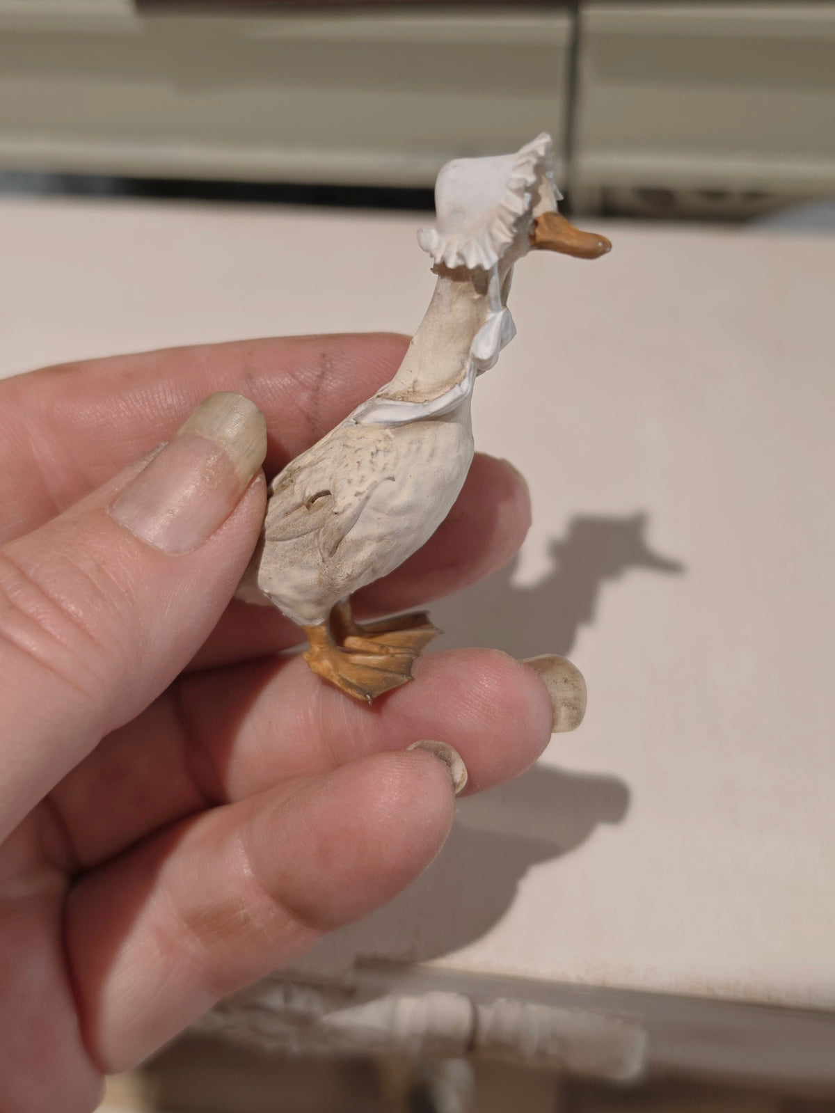 Miniatuur Gans met kapje Poppenhuis Accessoire/Diorama