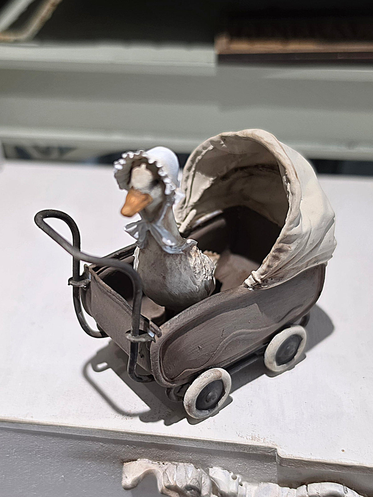 Miniatuur Gans met kapje Poppenhuis Accessoire/Diorama