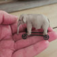 Miniatuur Oude Olifant op Wielen – Handgemaakt in Brocante Stijl 1:12