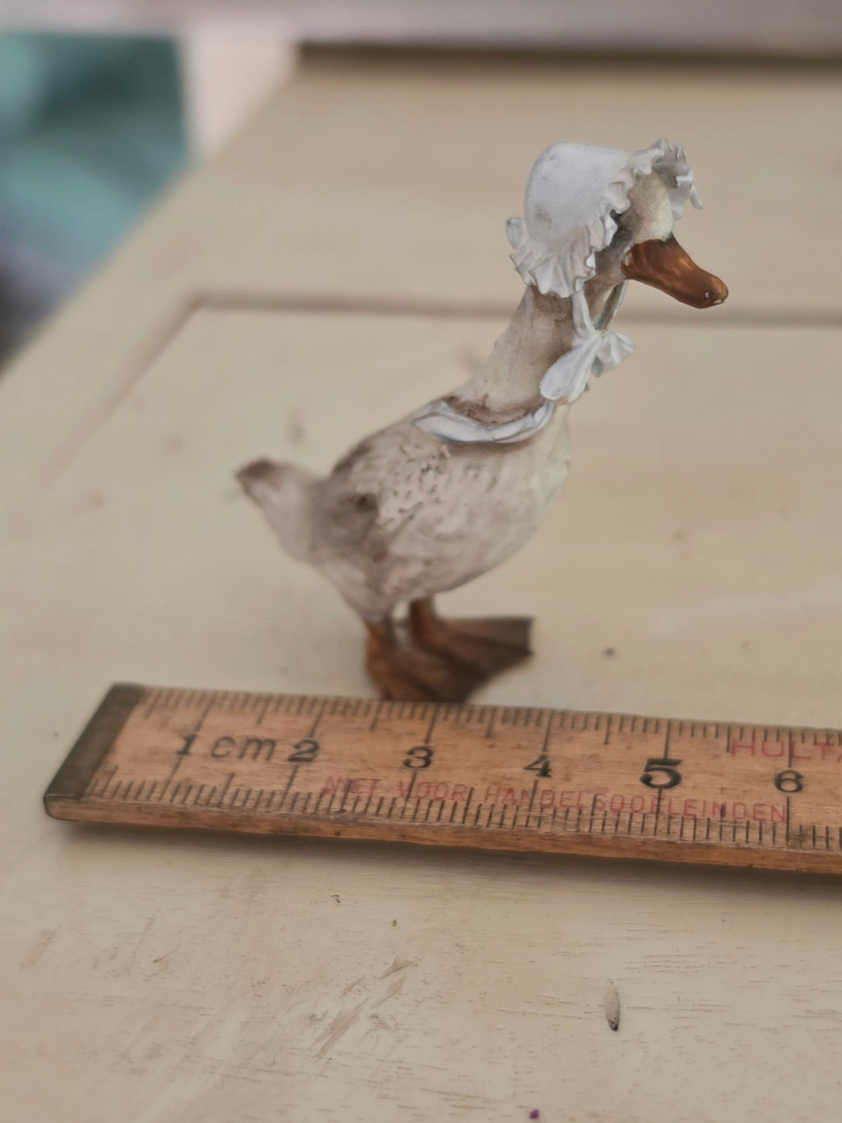 Miniatuur Gans met kapje Poppenhuis Accessoire/Diorama