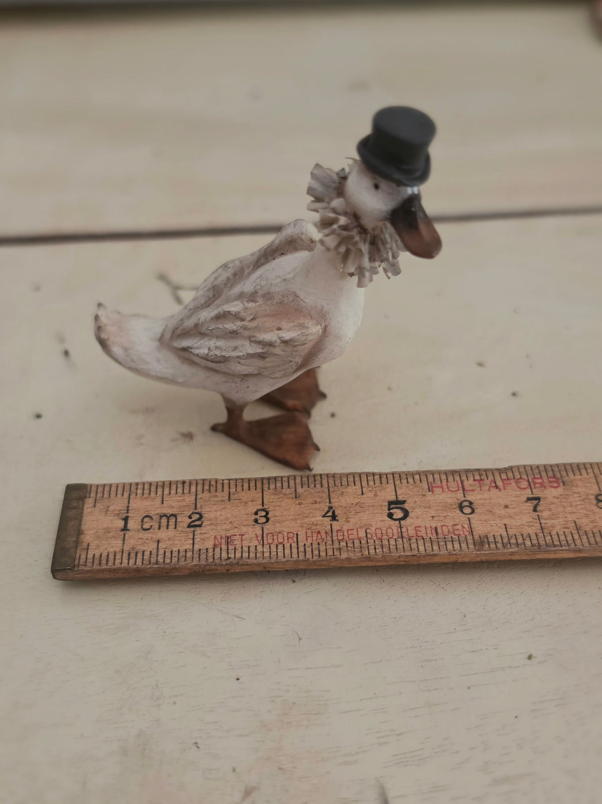 Miniatuur Gans met hoge hoed Poppenhuis Accessoire/Diorama