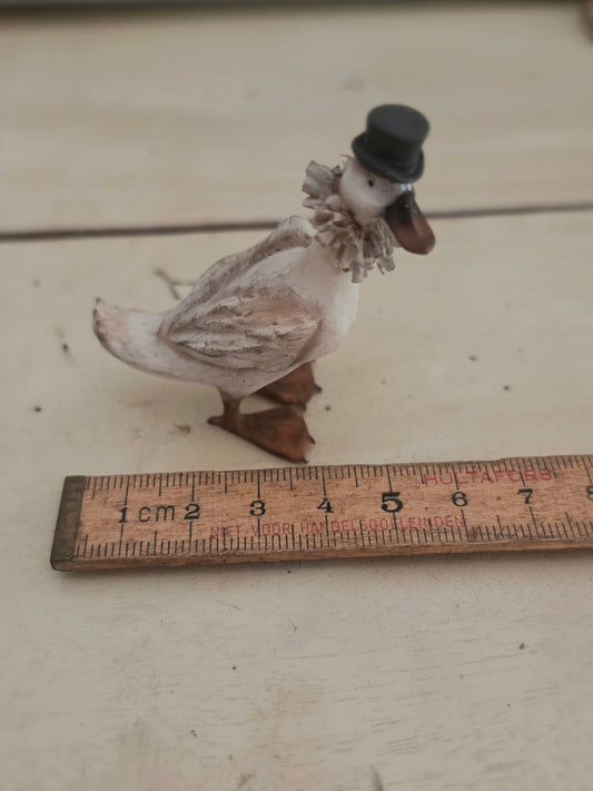 Miniatuur Gans met hoge hoed Poppenhuis Accessoire/Diorama