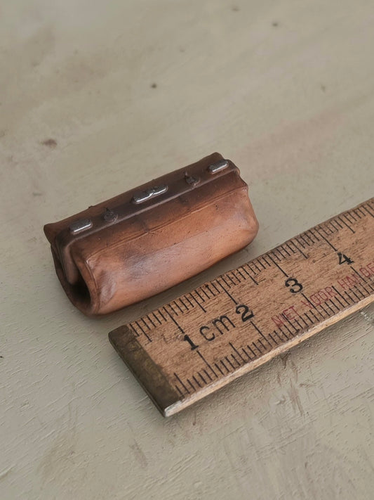 Kleine Miniatuur Dokterstas zonder hengsel – Handbeschilderde Vintage Tas – Brocante Poppenhuis Decoratie