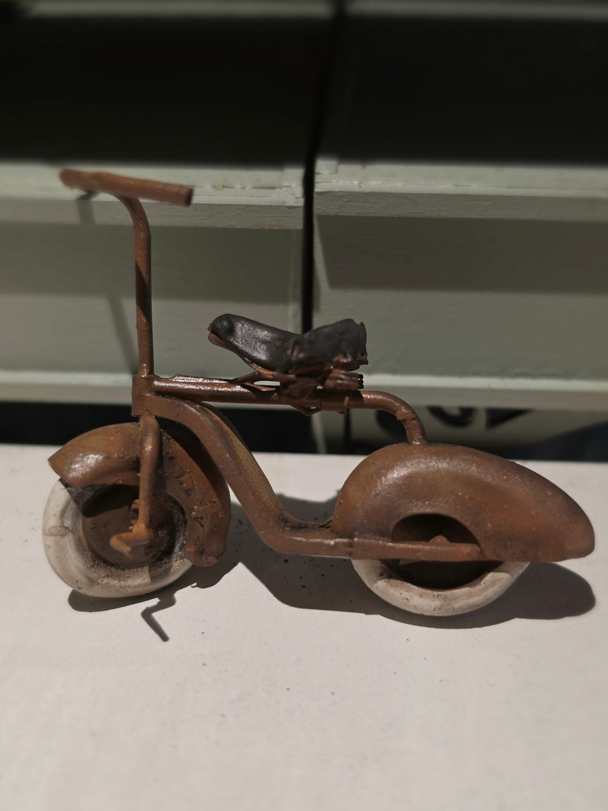 Miniatuur Antiek Verroest Fietsje
