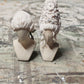 Miniatuur Brocante Hoedenhoofd met Marie Antoinette Pruik 1:12 | Handgemaakt & Handbeschilderd | Resin Paspop | Franse Brocante Poppenhuis Decoratie