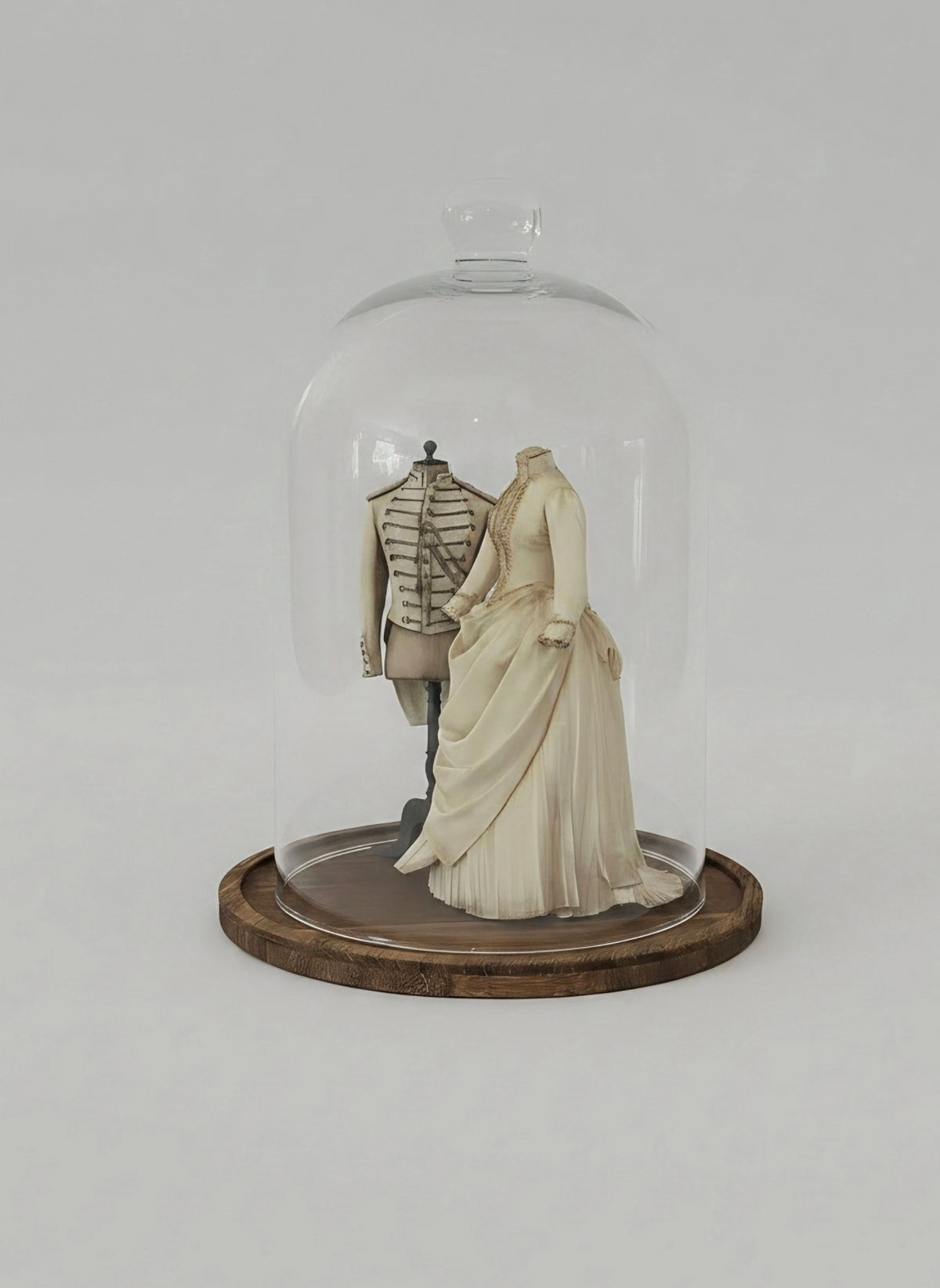 Antiek Amerikaans Uniform op Paspop – Grote Stolpminiatuur – Historische Stijl – ca. 19 cm
