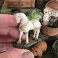 Miniatuur Antiek Trekpaard op Wieltjes | Vintage Toy Horse | Brocante Speelgoedpaard | Handbeschilderd Resin Miniatuur
