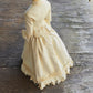 Victoriaanse Jurk op Paspop – Grote Stolpminiatuur – Brocante Display – ca. 19,5 cm