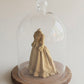 Victoriaanse Jurk op Paspop – Grote Stolpminiatuur – Antiek Brocante – ca. 19,5 cm