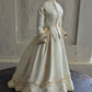 Victoriaanse Jurk op Paspop – Grote Stolpminiatuur – Brocante Display – ca. 19,5 cm