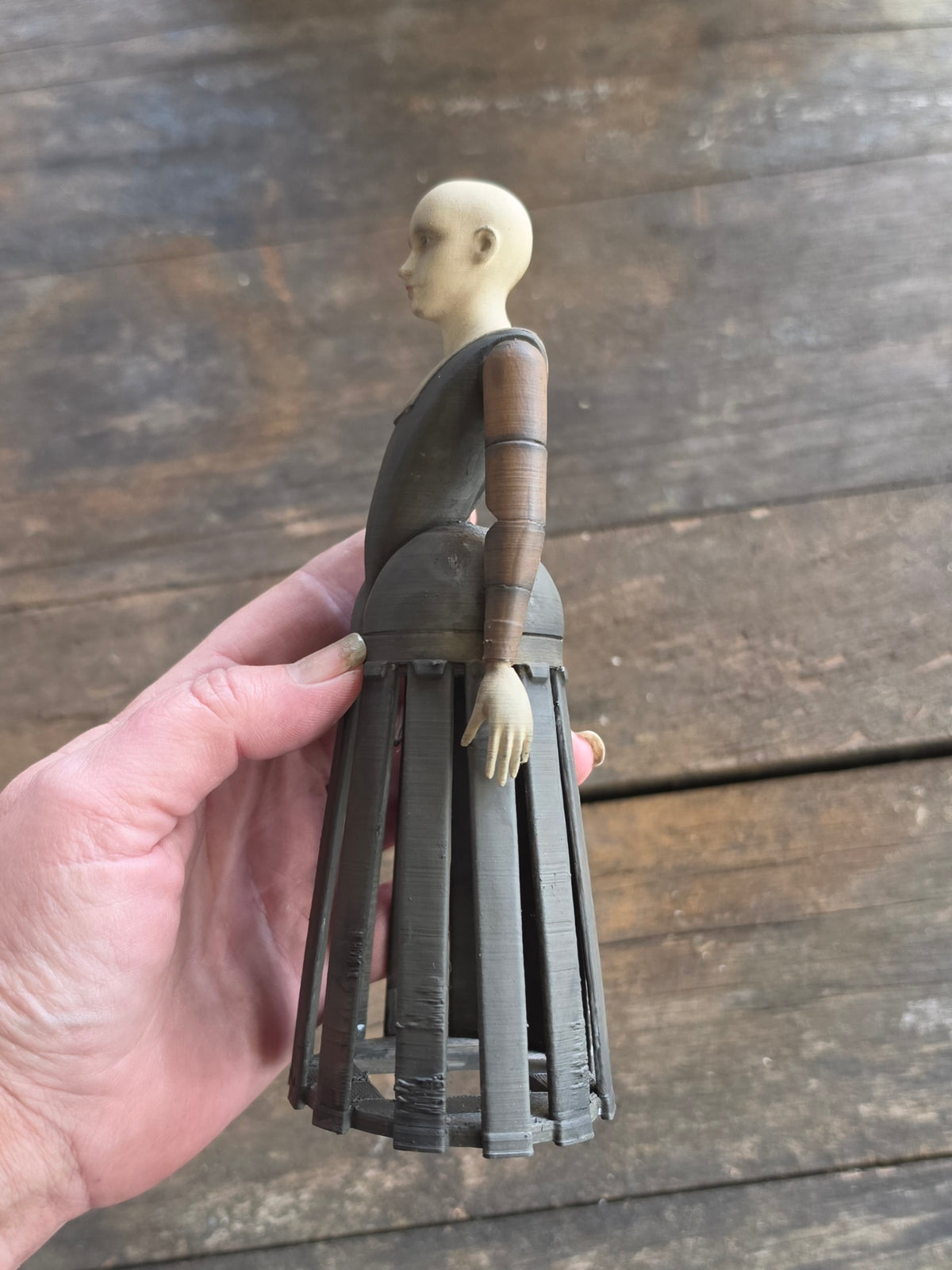 Vintage Staakmadonna – Grote Stolpminiatuur – Antieke Stijl – ca. 19 cm