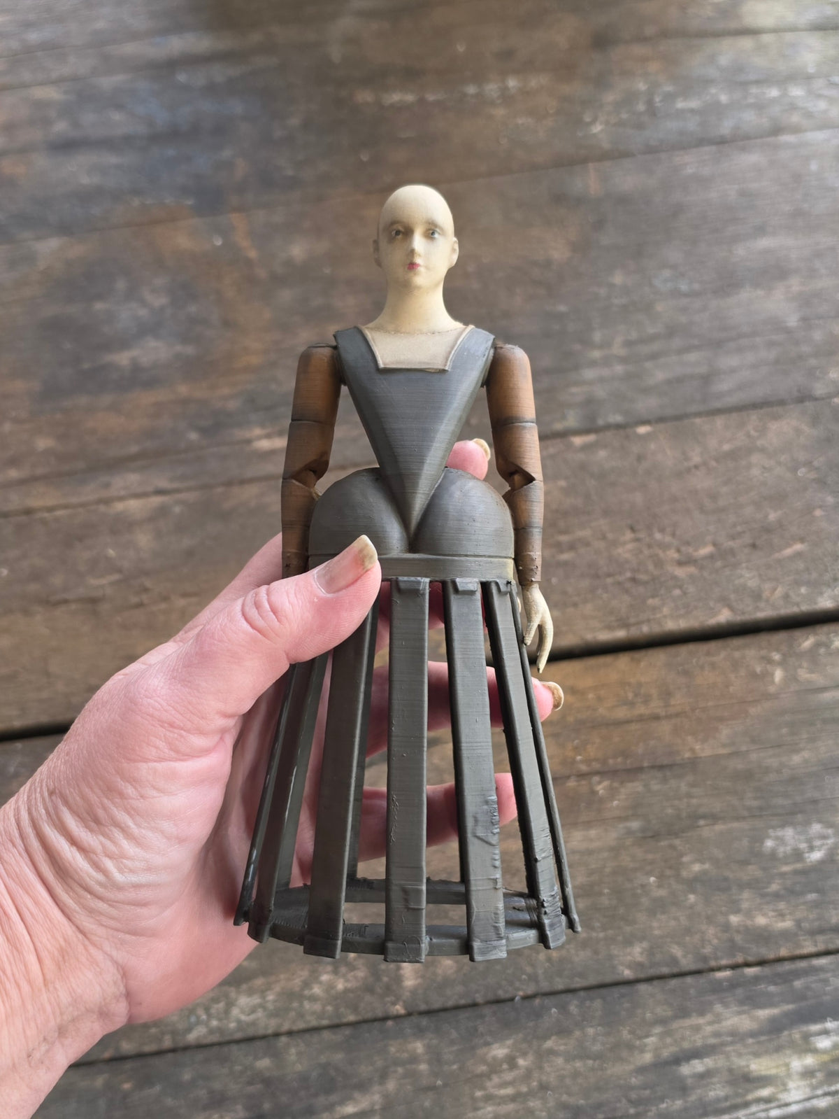 Vintage Staakmadonna – Grote Stolpminiatuur – Antieke Stijl – ca. 19 cm