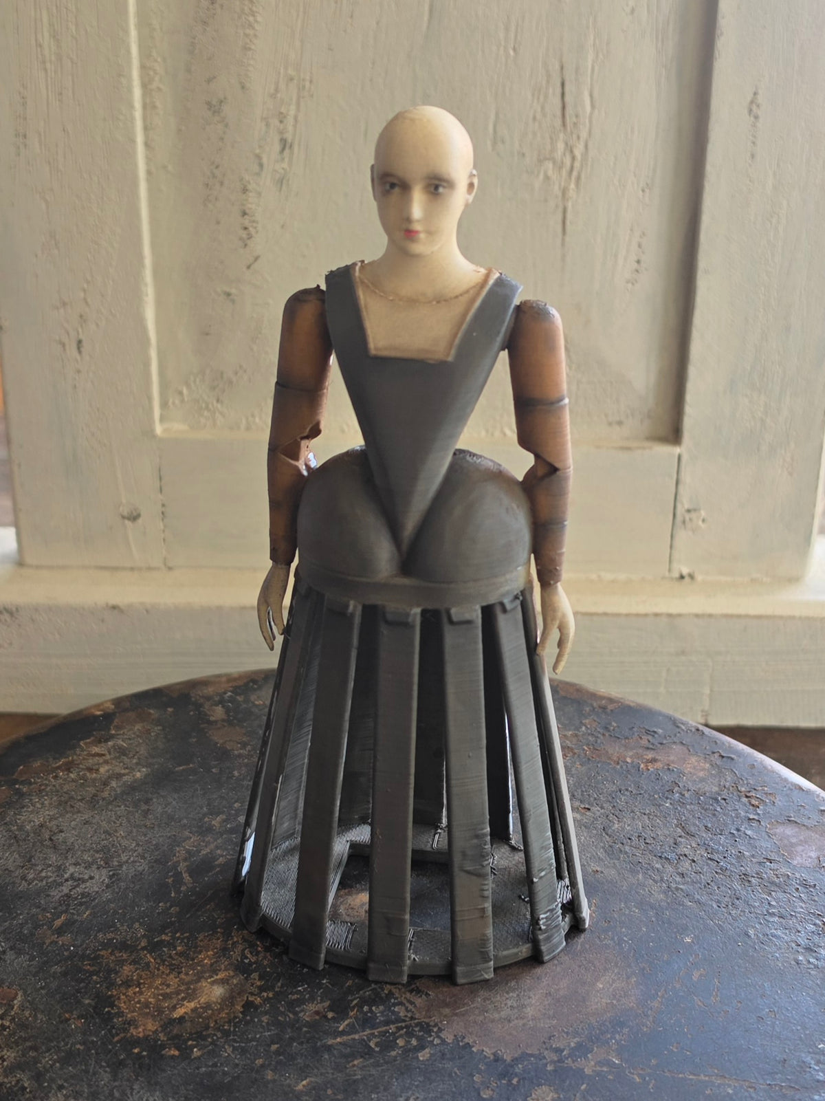 Vintage Staakmadonna – Grote Stolpminiatuur – Antieke Stijl – ca. 19 cm