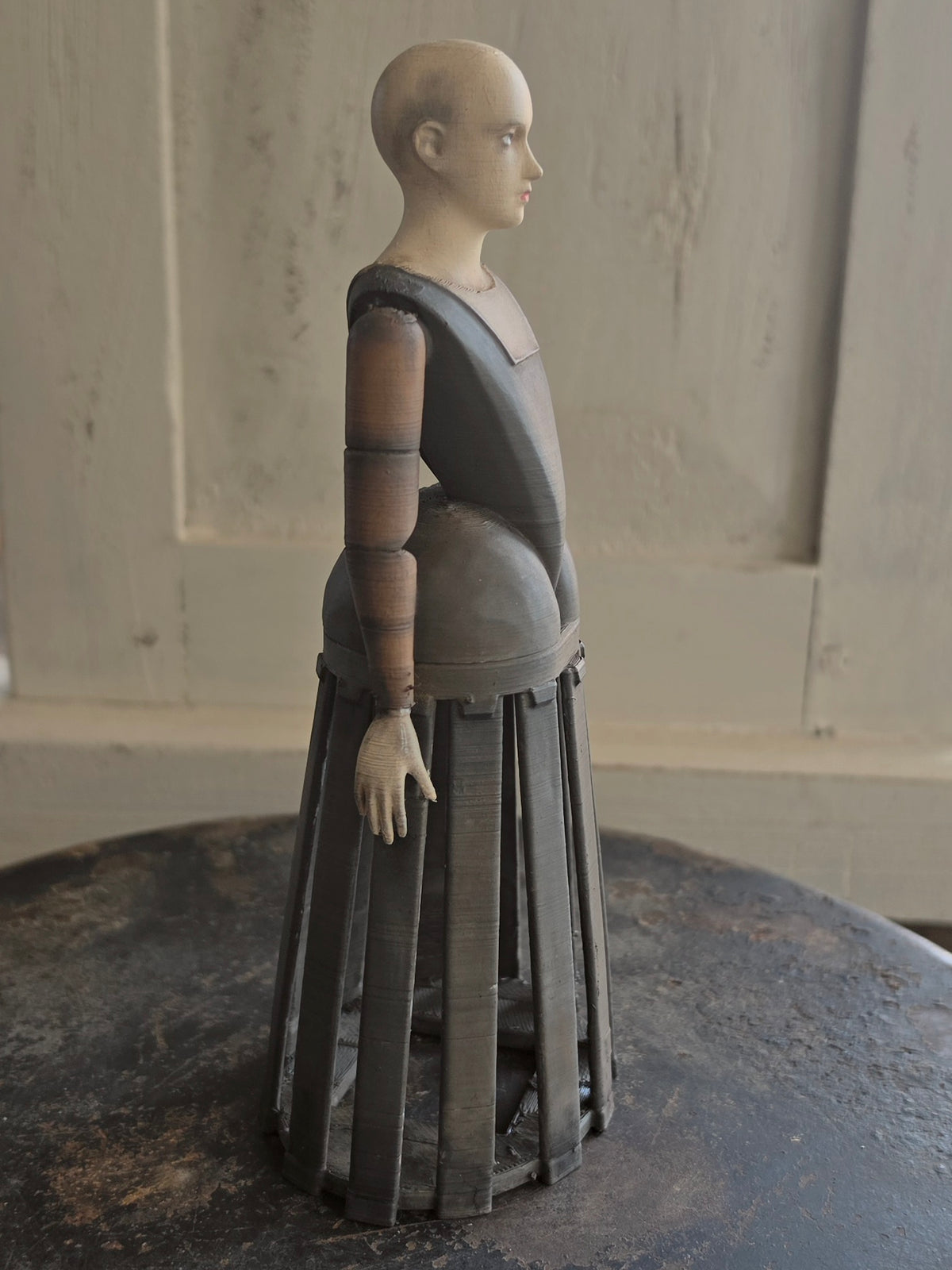 Vintage Staakmadonna – Grote Stolpminiatuur – Antieke Stijl – ca. 19 cm