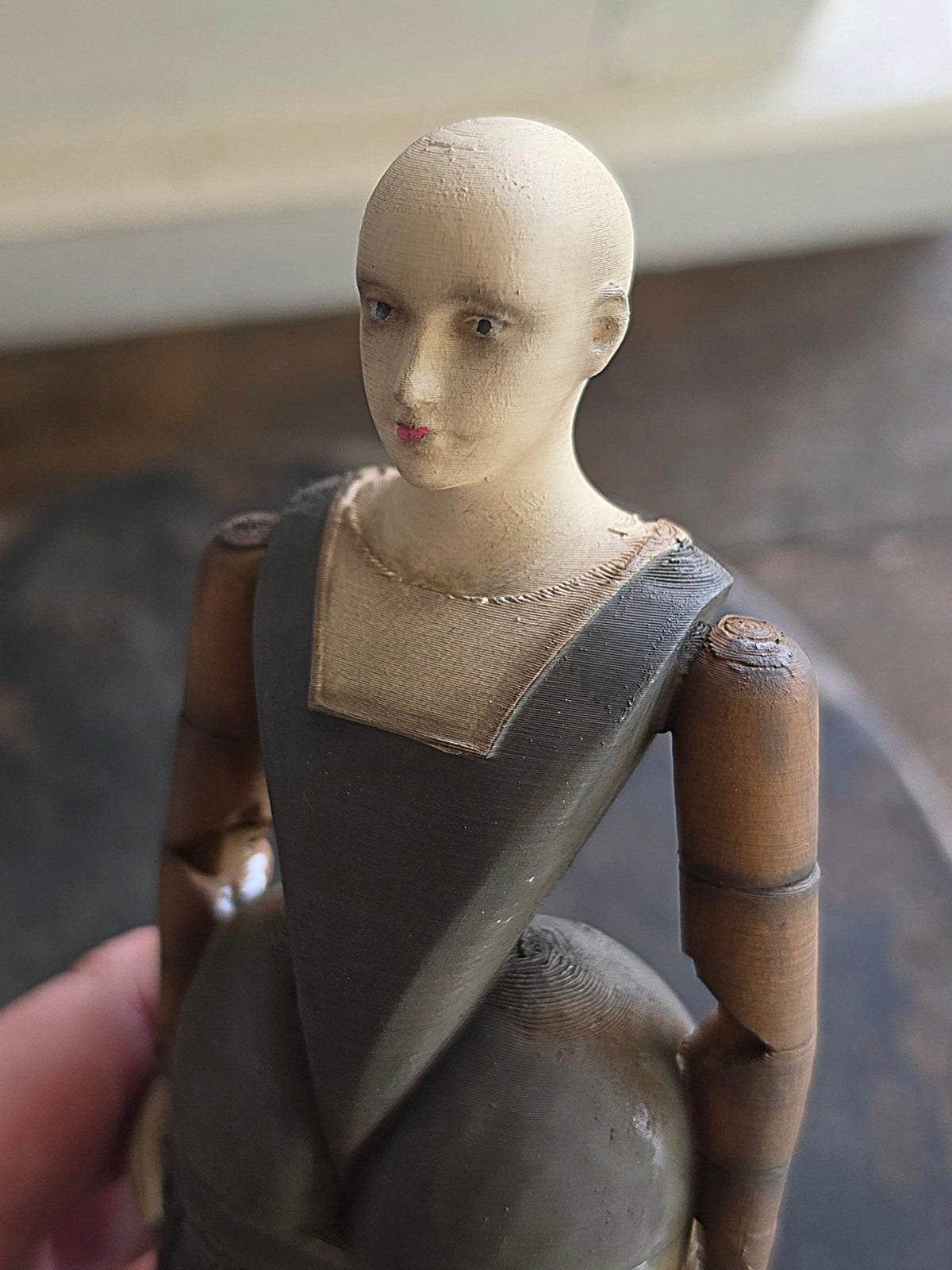 Vintage Staakmadonna – Grote Stolpminiatuur – Antieke Stijl – ca. 19 cm