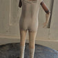 Vintage Paspop – Grote Stolpminiatuur – Antique Doll Display – ca. 19 cm