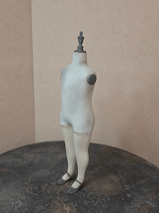 Antique Style Napoleon Doll – Large Cloche Miniature – Vintage Mannequin – Brocante Collectible – 19 cm