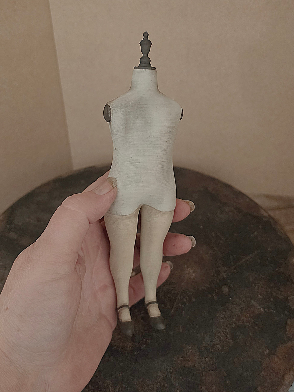Antique Style Napoleon Doll – Large Cloche Miniature – Vintage Mannequin – Brocante Collectible – 19 cm