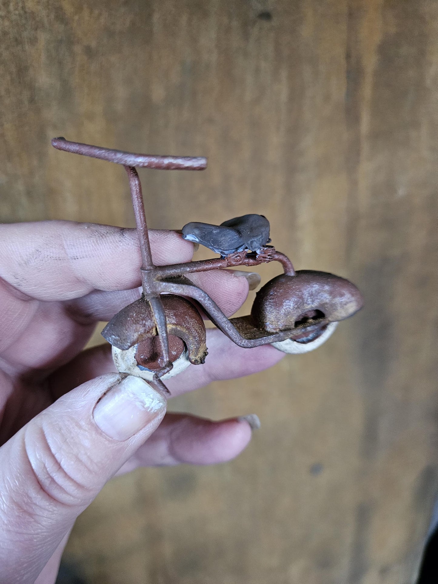 Miniatuur Antiek Verroest Fietsje