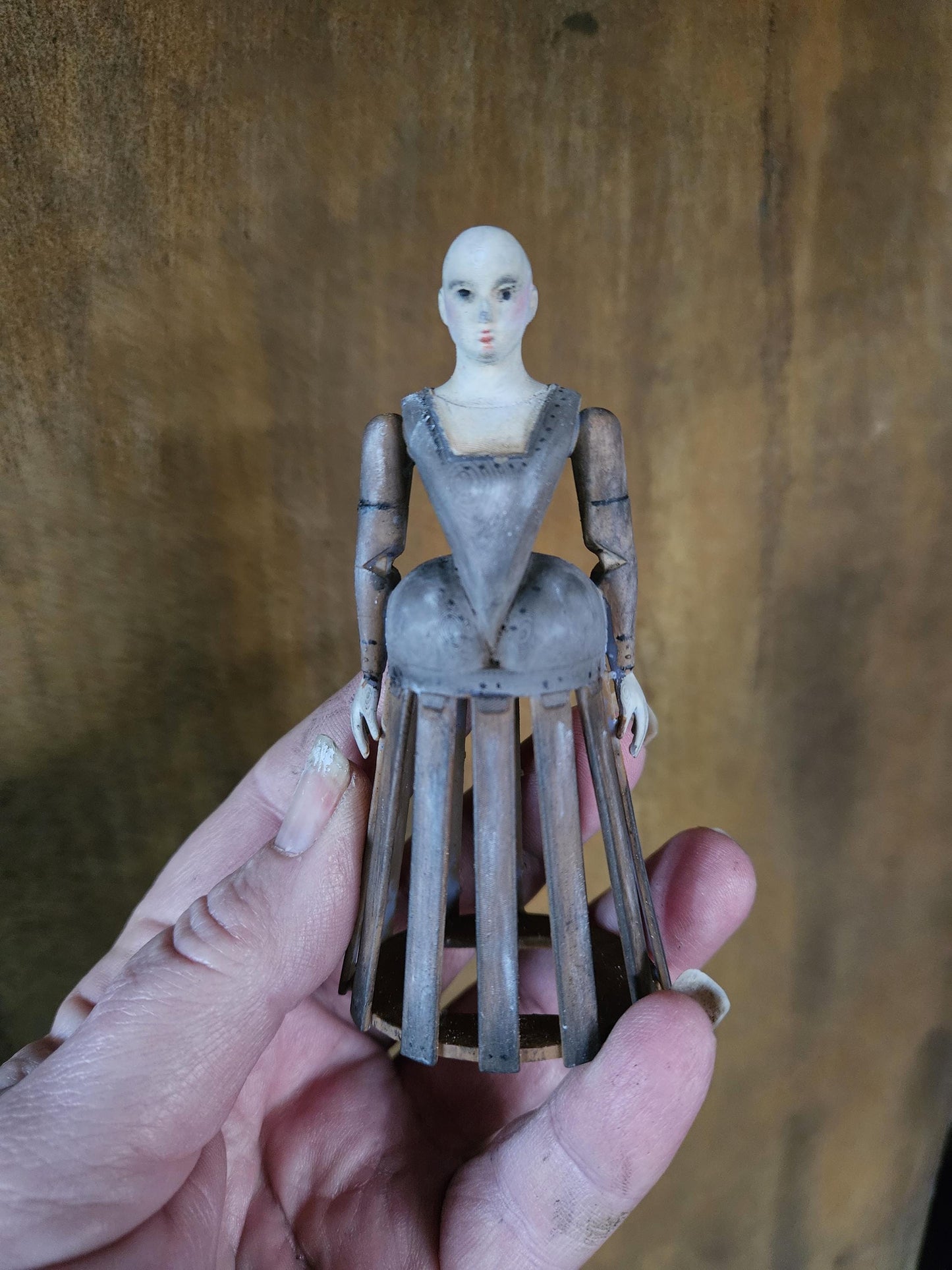 Handbeschilderde Miniatuur staakmadonna  Schaal 1:12  Unieke  Decoratie, poppenhuis, diorama