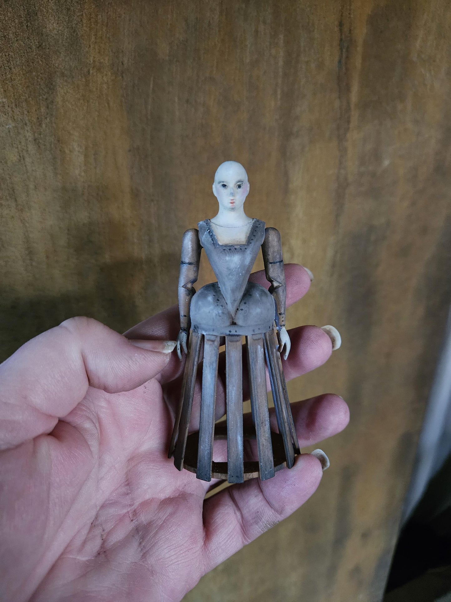 Handbeschilderde Miniatuur staakmadonna  Schaal 1:12  Unieke  Decoratie, poppenhuis, diorama