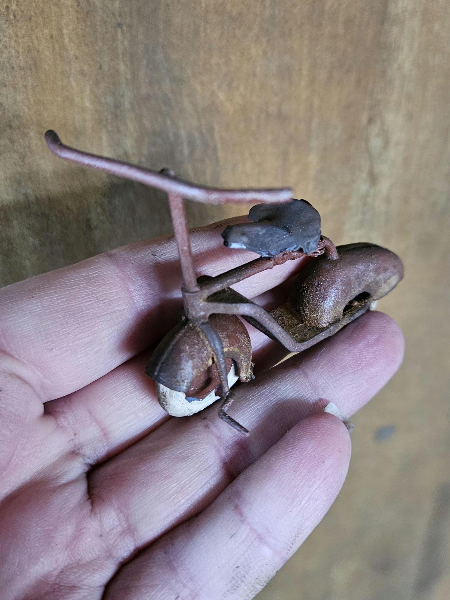 Miniatuur Antiek Verroest Fietsje