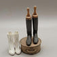 Miniatuur victoriaanse laarzen met houten houders (Schaal 1:12) Poppenhuis Accessoire/Diorama