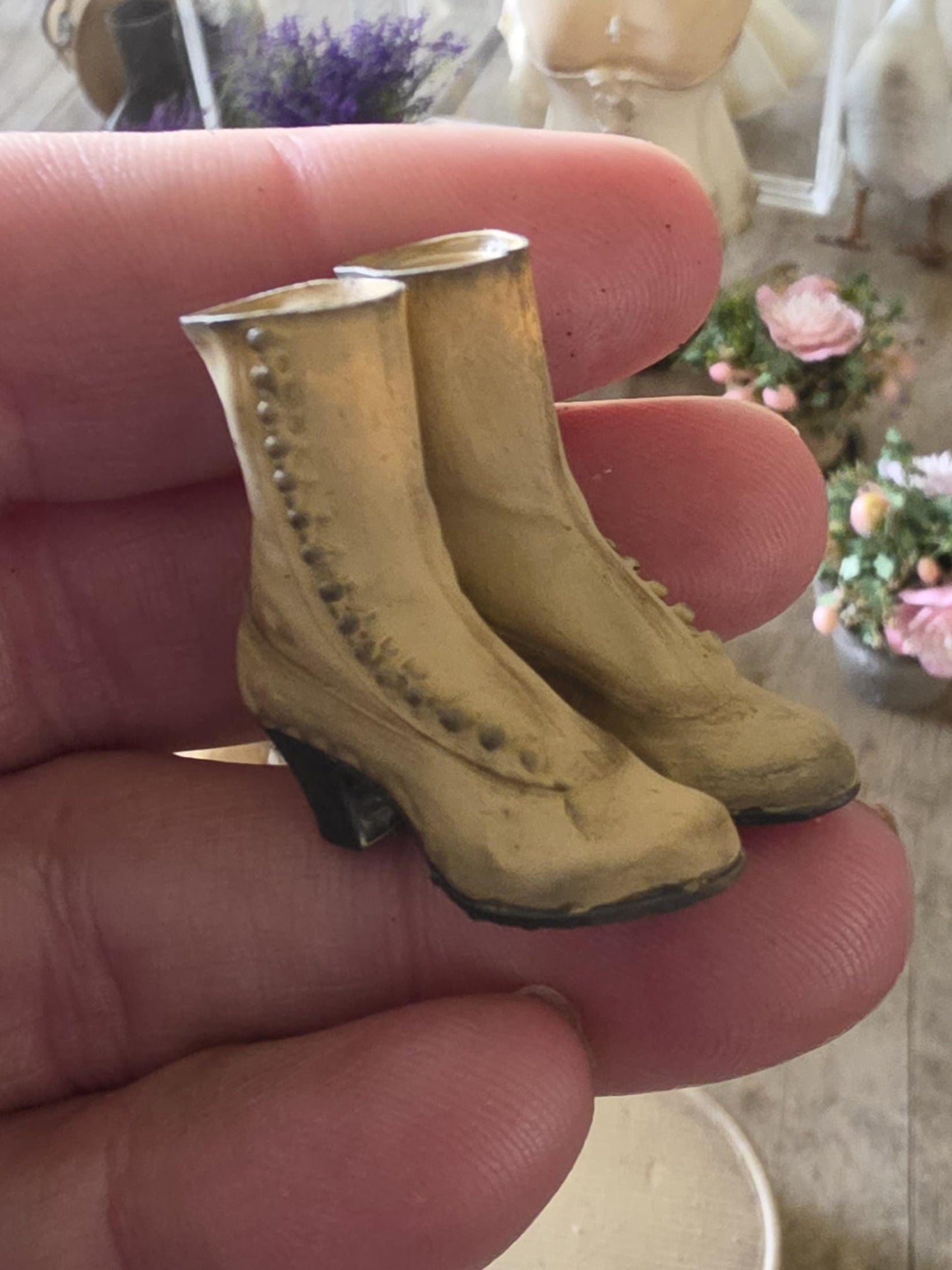 Miniatuur victoriaanse laarsjes (Schaal 1:12) Poppenhuis Accessoire/Diorama