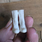 Miniatuur victoriaanse laarsjes wit (Schaal 1:12) Poppenhuis Accessoire/Diorama