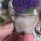 Miniatuur gres pot met lavendel, schaal 1 op 12, poppenhuis, diorama