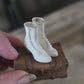 Miniatuur victoriaanse laarsjes wit (Schaal 1:12) Poppenhuis Accessoire/Diorama