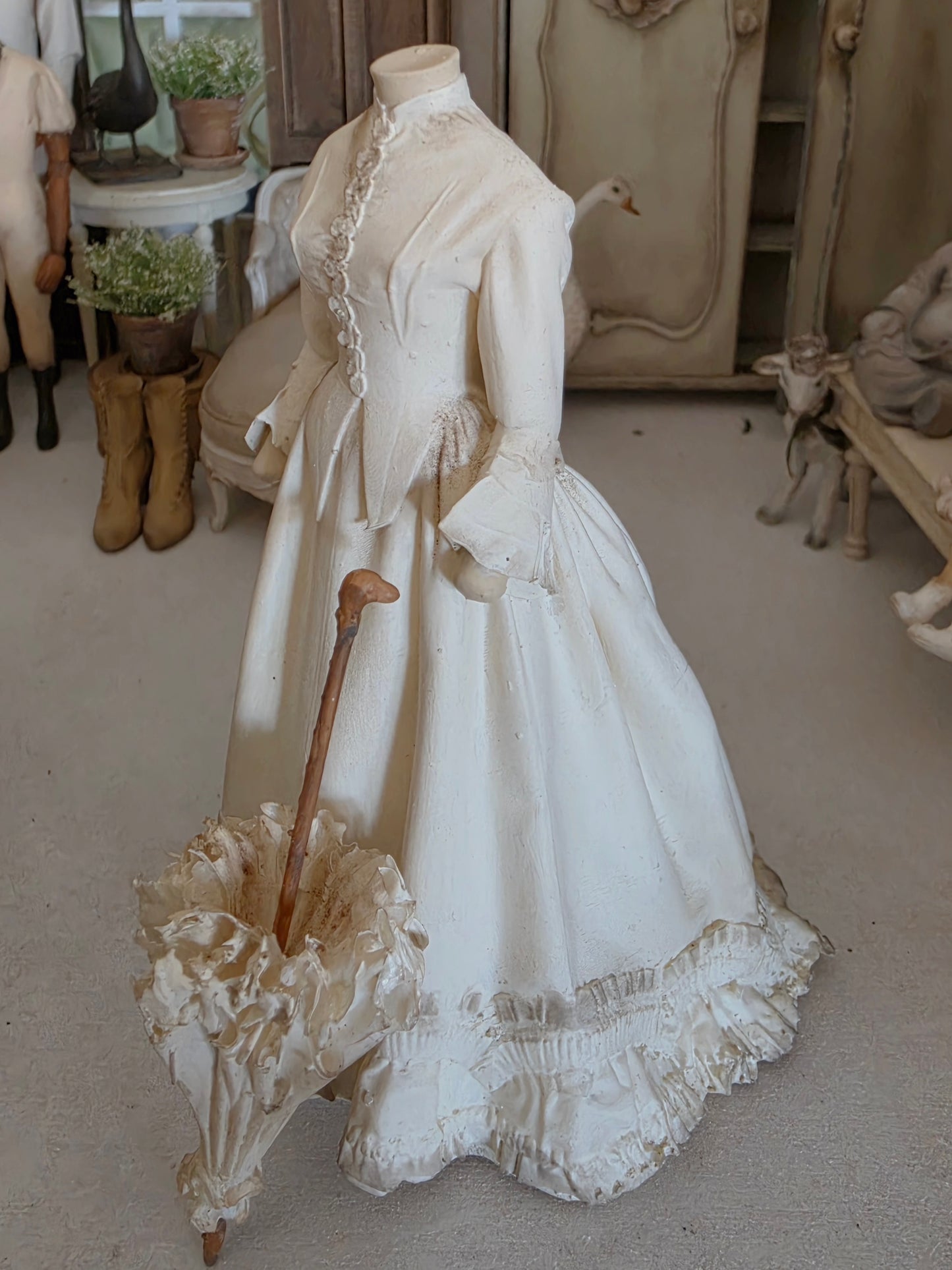 Victoriaans miniatuur parasolletje – handbeschilderd brocante detail