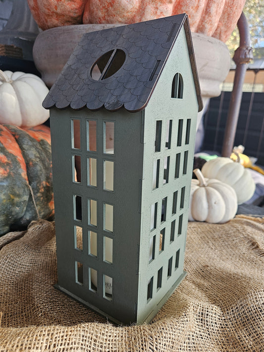 Deco huisje groen groot