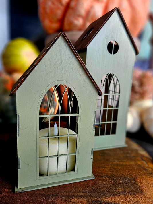 Deco huisje groen gotisch