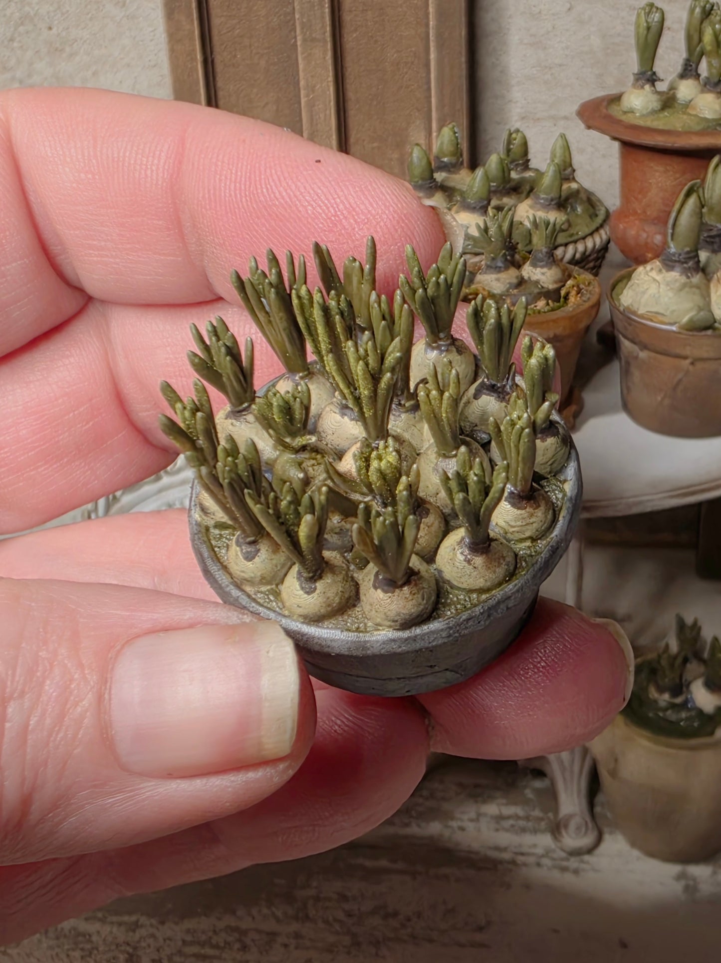 Miniatuur blauwe druifjes in schaal, schaal 1 op 12, poppenhuis, diorama
