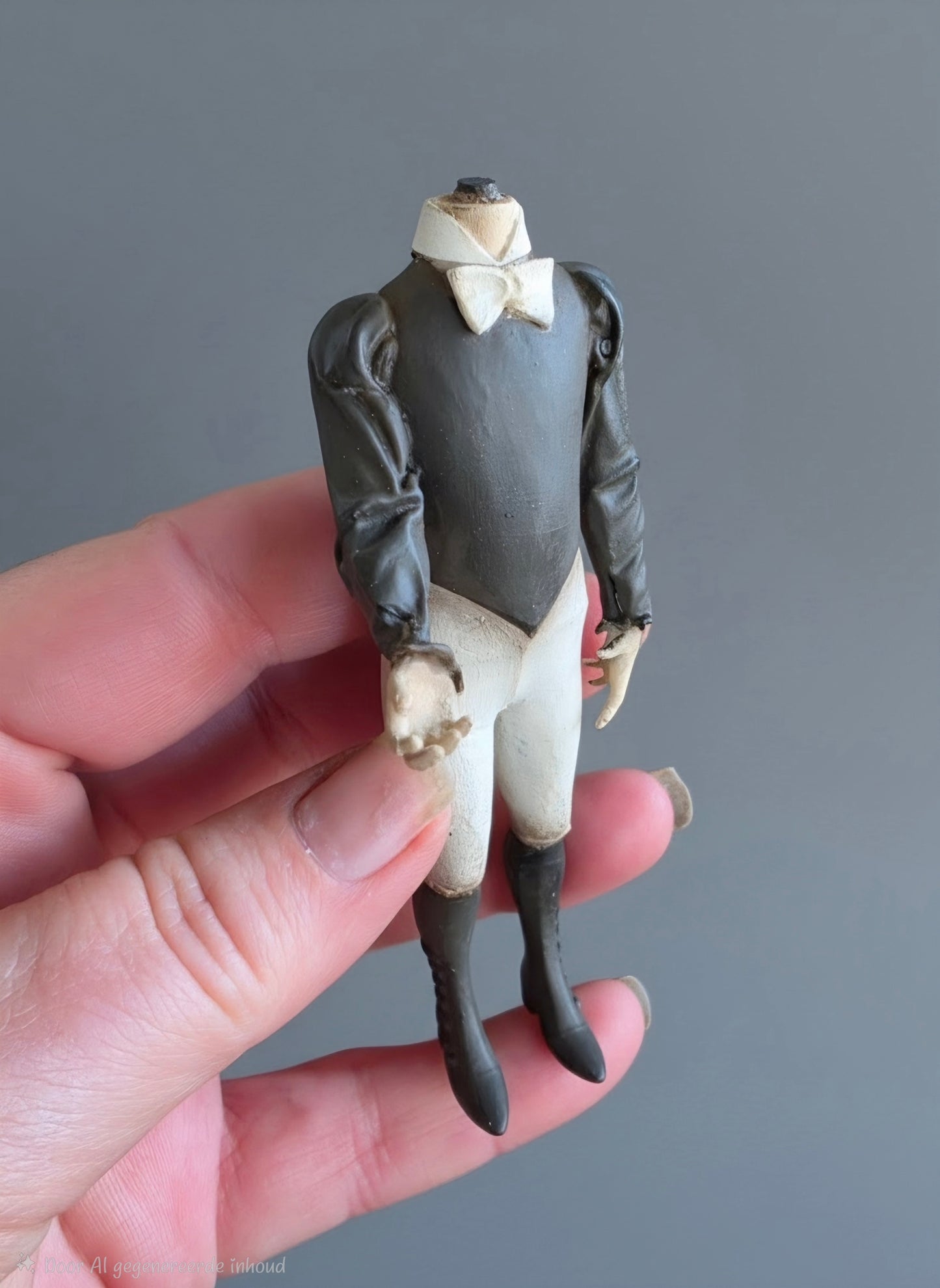 Miniatuur Napoleonpopje met Strikje – Franse Brocante Elegantie