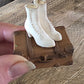 Miniatuur victoriaanse laarsjes wit (Schaal 1:12) Poppenhuis Accessoire/Diorama