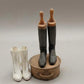 Miniatuur victoriaanse laarzen met houten houders (Schaal 1:12) Poppenhuis Accessoire/Diorama
