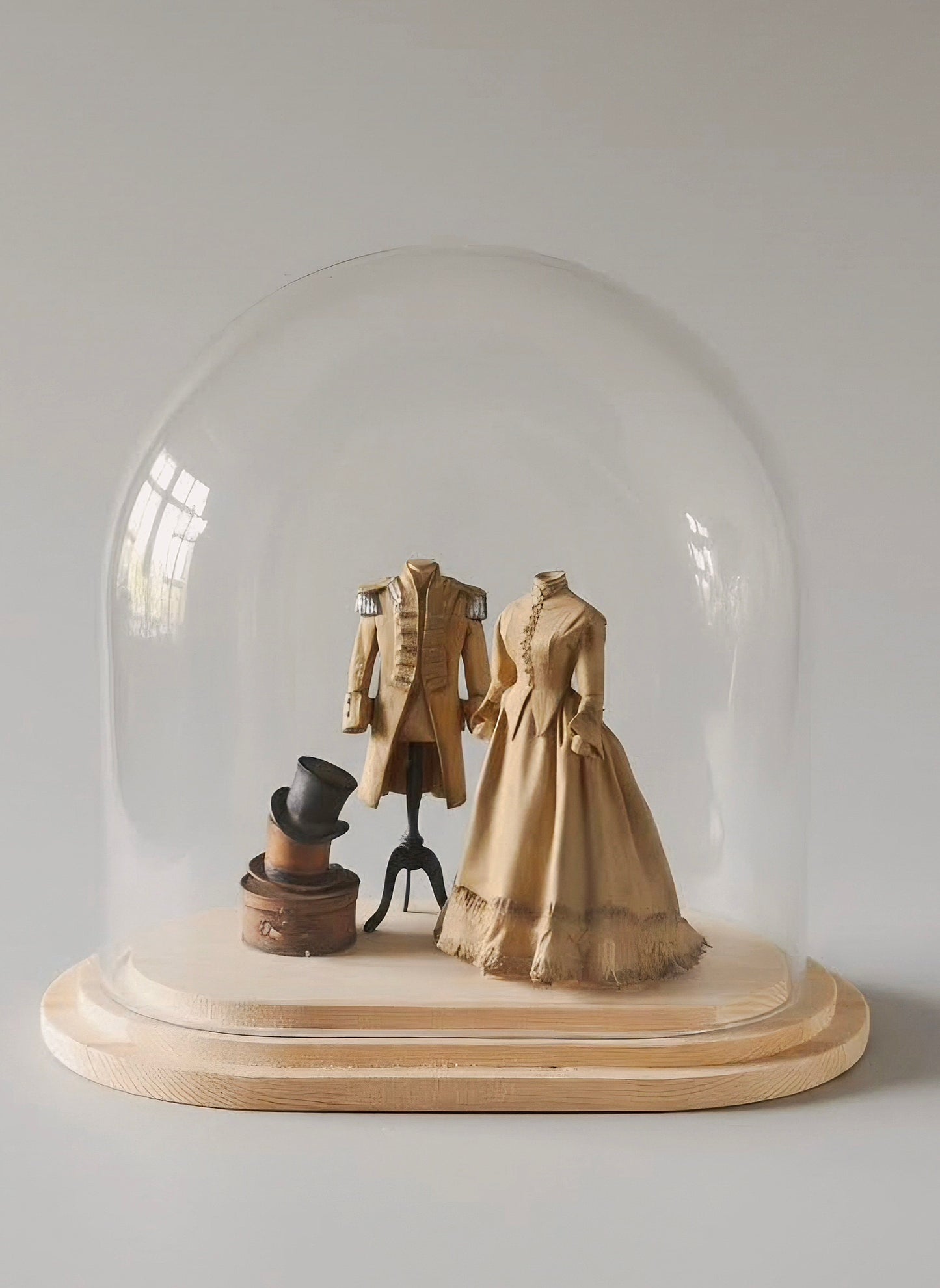 Miniatuur paspop met Beige Napoleon jas schaal 1 op 12 historisch poppenhuis decor (kopie)