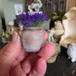 Miniatuur gres pot met lavendel, schaal 1 op 12, poppenhuis, diorama