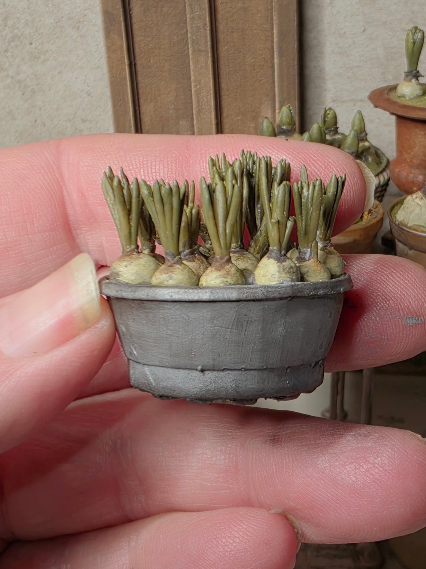 Miniatuur blauwe druifjes in schaal, schaal 1 op 12, poppenhuis, diorama