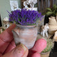 Miniatuur gres pot met lavendel, schaal 1 op 12, poppenhuis, diorama