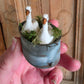 Miniatuur zinken bad (resin) met 2 ganzen (Schaal 1:12) Poppenhuis Accessoire/Diorama
