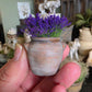 Miniatuur gres pot met lavendel, schaal 1 op 12, poppenhuis, diorama