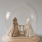 Miniatuur paspop met Victoriaanse jurk beige schaal 1 op 12 handgemaakt poppenhuis decoratie (kopie)