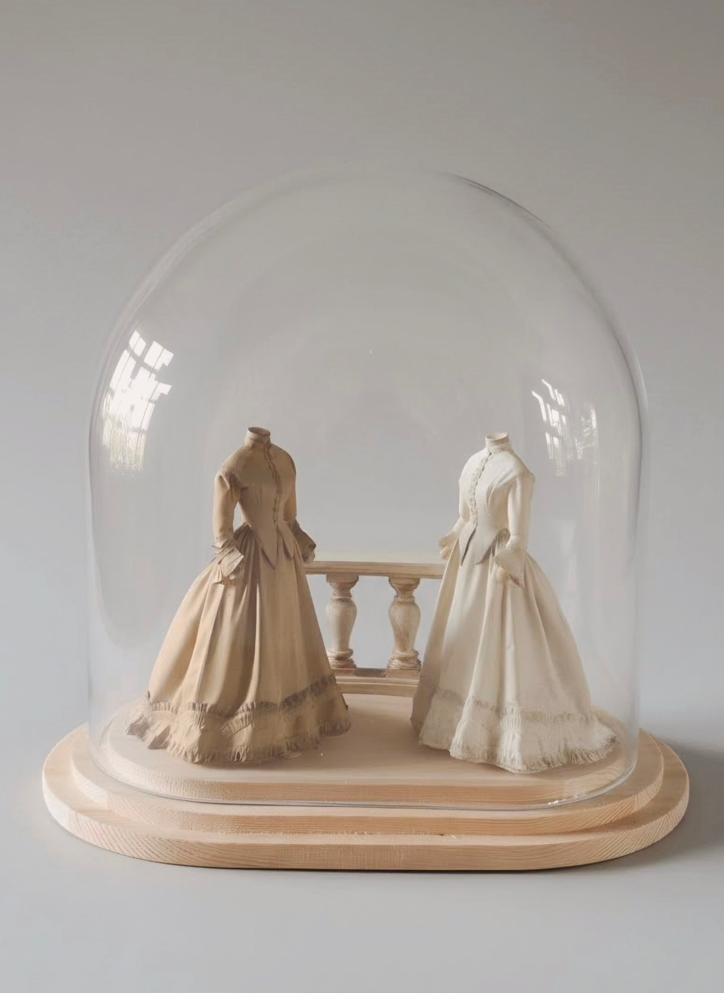 Miniatuur paspop met Victoriaanse jurk beige schaal 1 op 12 handgemaakt poppenhuis decoratie (kopie)